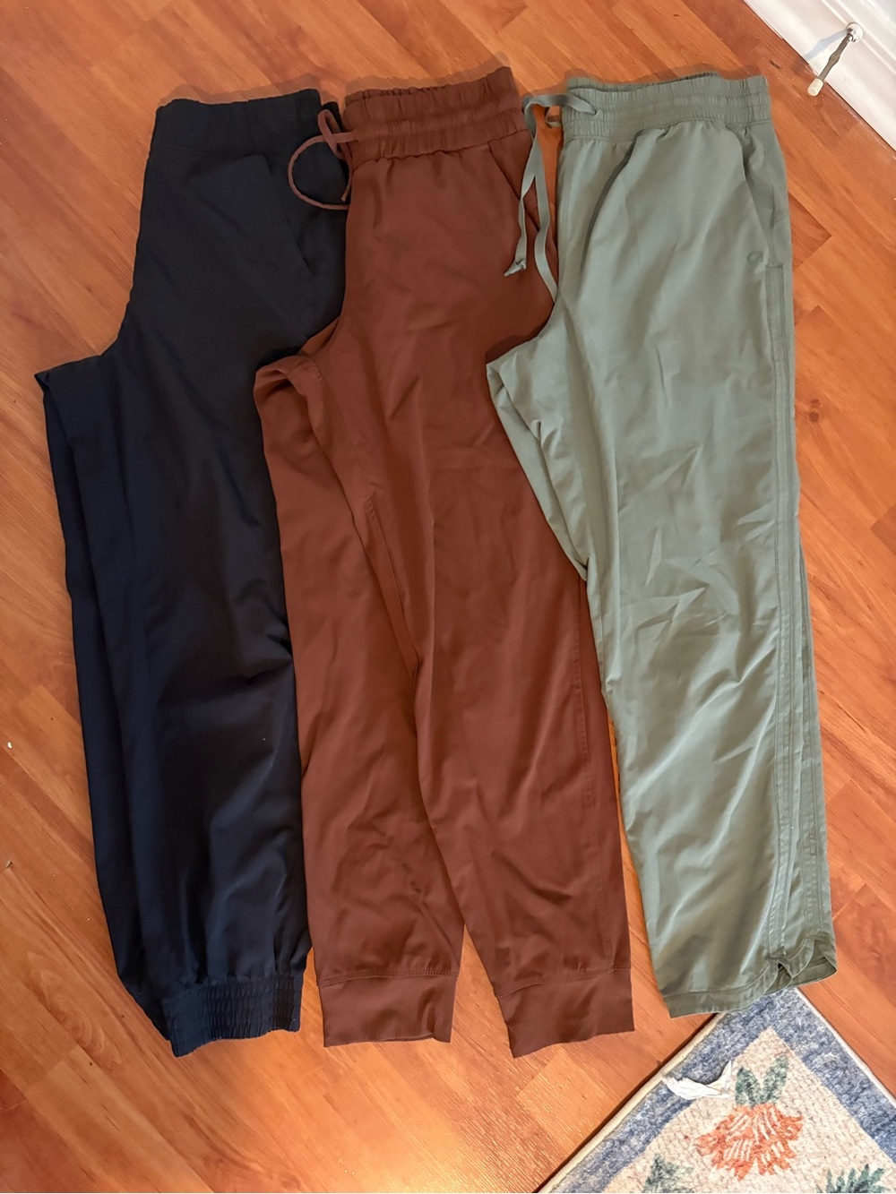 3 PAIRS Women’s Elastic-Waist Jogger Pants - Black, Brown & Sage